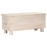 247670 Storage Box White 110x40x45 cm Solid Acacia Wood