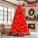 ZNTS 6 FT Artificial Christmas Tree with DIY 100 Warm Lights Battery Operated, 750 Branch Tips and Sturdy 77373624