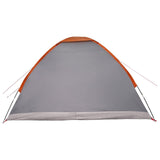 Camping Tent Grey and Orange 4-Person Polyester and Steel 42028649