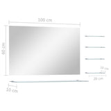 Wall Mirror with 5 Shelves Silver 100x60 cm 249446