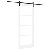 Sliding Door ORKDAL White 93 x 232 cm Solid Pine Wood and Glass 3331984