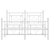 Metal Bed Frame without Mattress with Footboard White 140x190cm 374406