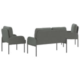 Sofa Sets with Cushion 3 pcs Dark Grey 115 x 56 x 80 cm Plywood 3406209