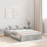 Storage Bed Frame Concrete Grey 120 x 190 cm Engineered Wood 3335328