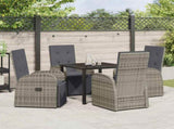 Garden Dining Set with Cushion 5 pcs Grey Poly Rattan 3379500