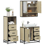 3 Piece Bathroom Furniture Set Sonoma Oak Engineered Wood 3301046