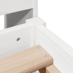 ZNTS Bed Frame without Mattress White 75x190 cm Small Single Solid Wood Pine 3323285