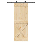 Sliding Door NARVIK Natural and Black 85 x 210 cm 3445361