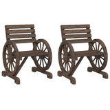 Garden Chair Set of 2 Burnt wood Solid fir wood Standard 365102