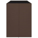 ZNTS Bar Table with Glass Top Brown 185x80x110 cm Poly Rattan 362599