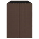 ZNTS Bar Table with Glass Top Brown 185x80x110 cm Poly Rattan 362599