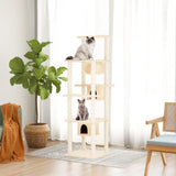 Cat Tree with Sisal Scratching Posts Cream 169 cm 171672