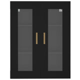 Hanging Wall Cabinet Black Engineered wood, glass Medium 812277