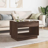 Coffee Table with Infinity LED Brown Oak 70x50x50 cm 847664