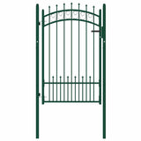146385 Fence Gate "EMMEN" with Spikes Steel 104x117 cm Green