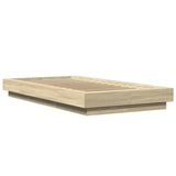 Bed Frame with LED Lights without Mattress Sonoma Oak 100x200cm 3281114