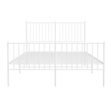Metal Bed Frame without Mattress with Footboard White 140x200cm 350950