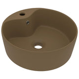 Luxury Wash Basin with Overflow Matt Cream 36x13 cm Ceramic 147040