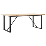 ZNTS Dining Table O-Frame 200x100x75.5 cm Solid Wood Pine and Cast Iron 3282745