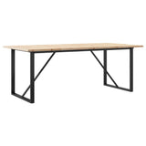 Dining Table O-Frame 200x100x75.5 cm Solid Wood Pine and Steel 3282745