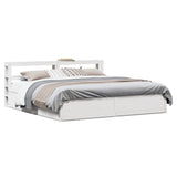 Bed Frame with Headboard White 180x200 cm Super King Solid Wood Pine 3306334