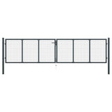 Mesh Garden Gate Galvanised Steel 400x100 cm Grey 145777