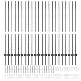Embedded Fence Post 22 pcs Grey 180 cm Powder-Coated Steel 3335940