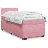 Box Spring Bed with Mattress Pink 90x200 cm Velvet 3286209
