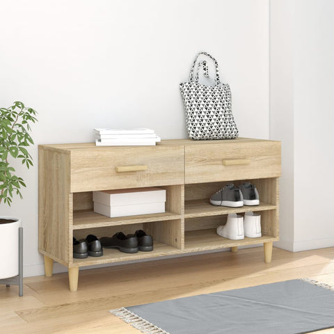 Shoe Cabinet Sonoma Oak 102x35x55 cm Engineered Wood 812819