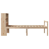 Bookcase Bed without Mattress 90x190 cm Single Solid Wood Pine 3322002