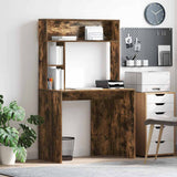 Desk with Shelf Smoked Oak 91 x 50 x 149 cm Engineered Wood 869262