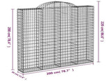 Arched Gabion Baskets 4 pcs 200x30x200/220 cm Galvanised Iron 3146217
