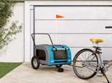 Pet Bike Trailer Blue and Grey Oxford Fabric and Iron 93855