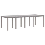 Garden Dining Table Light grey 250 x 100 x 73 cm Poly Rattan 871695