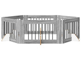 Dog Gate with Stands 6 pcs Grey Sonoma 80 x 60 cm 892142
