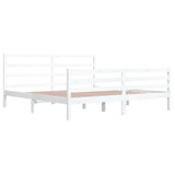 Bed Frame without Mattress White Solid Wood Pine 200x200 cm 3105027