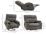 Electric Riser and Recliner Chair for Elderly, Power Lift Recliner Chair with Remote Control, Grey T3398P378875