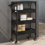 Kitchen Trolley Black 53x20x76 cm Engineered Wood 842351