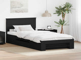Bed Frame with Headboard Black 80 x 200 cm Engineered Wood 3408810