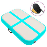 Inflatable Gymnastics Mat with Pump 60x100x10 cm PVC Green 92651
