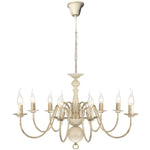 Antique White Metal Chandelier 8 x E14 Bulbs 241383