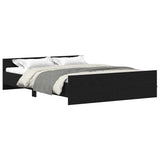 Bed Frame without Mattress Black Oak 150x200 cm Engineered Wood 3329320