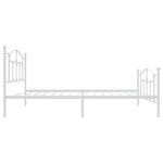 Metal Bed Frame without Mattress with Footboard White 80x200cm 353497