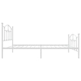 Metal Bed Frame without Mattress with Footboard White 80x200cm 353497