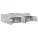 Storage Bed Frame Concrete grey 100 x 200 cm Engineered wood 3335184