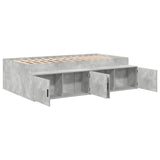 Bed Frame with Door Concrete Grey 100 x 200 cm Engineered Wood 3335184