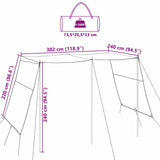 Water Resistant Tarp -Person 302 x 240 x 240 cm Waterproof 42001052