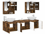 Bathroom Cabinet Set 5 pcs Smoked Oak Engineered Wood 3406483