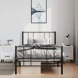 Metal Bed Frame without Mattress with Footboard Black 100x190cm 352492
