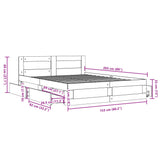 Bed Frame with Headboard without Mattress Concrete Grey 150x200 cm King Size 3295558
